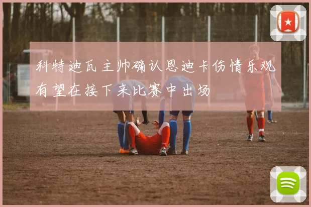 科特迪瓦主帅确认恩迪卡伤情乐观有望在接下来比赛中出场